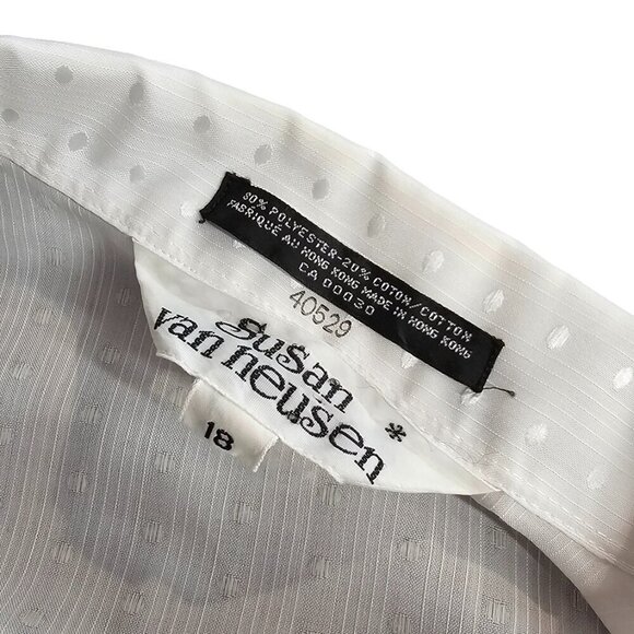 Vintage Susan Van Heusen Womens Embroidered Cat Button Up Shirt, Size 18 - Picture 4 of 7